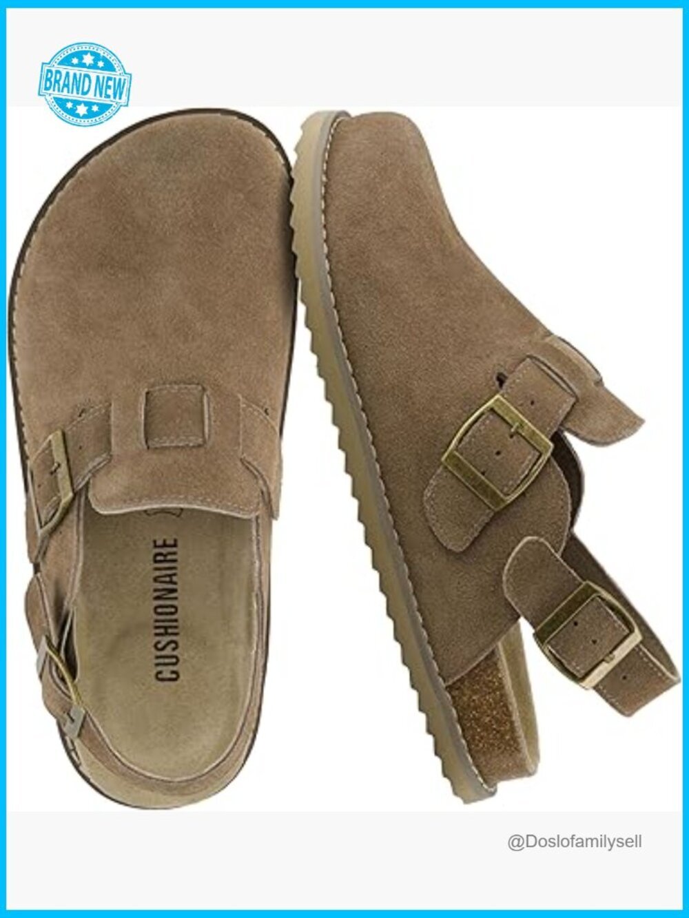 Suede Clog Mules Adjustable Buckle Slip On Comfort Memory Foam Summer Shoes